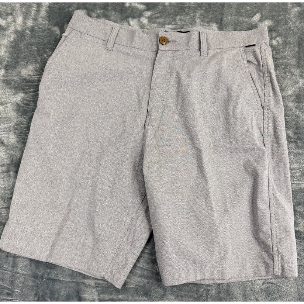 Quiksilver Mens Regular Fit Grey Casual Shorts Size 33 With Button